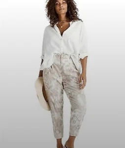 Anthropologie Pants Frannie Women Plus Linen Blend Tapered Camo Pants 20W $128 - Picture 1 of 9