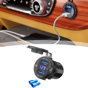 USB C PD Charger for Vehicles with Two For QC3 0 Ports and Voltmeter Display - Picture 1 of 10