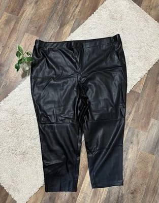 Sonoma Denise Bidot Size 3X Black Vegan Leather High Rise Leggings NWT - Image 1 of 4