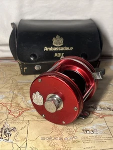 Vintage ABU GARCIA AMBASSADEUR 5000 RED VINTAGE 3 Screws W/case - Picture 1 of 9