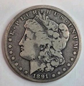 1891-CC Morgan Silver Dollar Fine - Picture 1 of 4