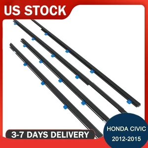 4 piezas sello de molduras de ventana de puerta resistente al clima para Honda Civic 2012-2015 - Imagen 1 de 12