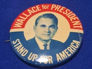 Vintage 1968 George Wallace For President Pin Bck Political Campaign 1.5" Button - Picture 1 of 13