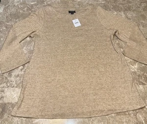 J.Jill Wearever Camel Multi Sweater Size L Large - Picture 1 of 7