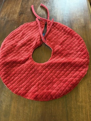 Berkshire Blanket Christmas Holiday Red Tree Skirt Quilted Velvet 19" Round - Image 1 of 4