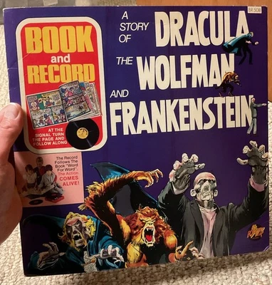 A Story of Dracula The Wolfman & Frankenstein Book & Record 1977 Lp Neal Adams - Image 1 of 4