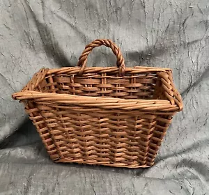 Vintage gewebter Wandkorb Keilabsatz Blumenkorb Retro Antik Boho 10x6x6 - Bild 1 von 7