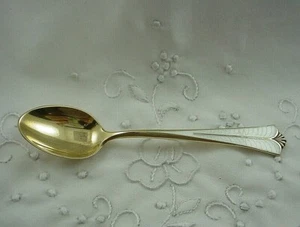 DAVID ANDERSEN NORWAY City Hall w/ Fan Design Gilded Enamel Spoon 3 7/8" Long - Picture 1 of 5