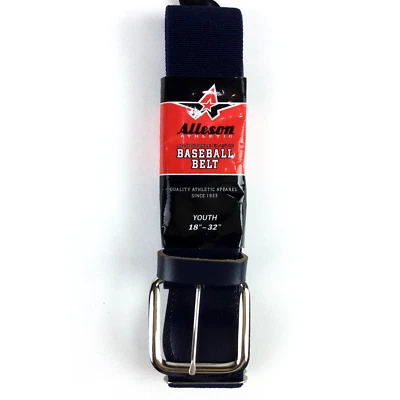"Cinturón de béisbol atlético Alleson juvenil 18-32"" azul marino ajustable elástico NUEVO Foto 1 de 4