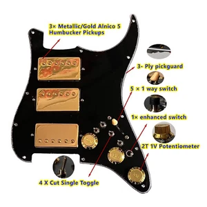 HHH Prewired Guitar St Pickguard Set,Alnico 5 Humbucker Pickups for FD St - Picture 1 of 9