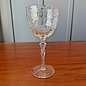 Sehr seltenes Vintage Berg Sharpe Kristall Weinglas - geschliffen floral & diamantgeätzt - Bild 1 von 11