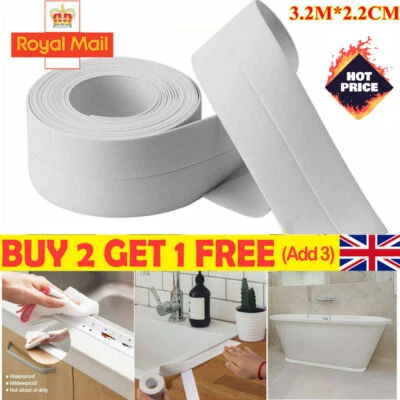 ANSTATION Bath Kitchen Caulk Tape Sealant Strip PVC Self Adhesive Toilet Wall Sealing Tape