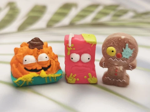 3Pcs Grossery Gang Color Change Ginger Dread Man + Mucus Juice Box + Nachos Cover