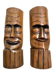 Máscaras de madera vintage talladas a mano 18X6 decoración de pared antigua colgante madera arte tribal - Imagen 1 de 6