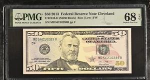 2013 $50 Federal Reserve Note Fr-2132-D Cleveland PMG68 Superb Gem EPQ - Picture 1 of 2