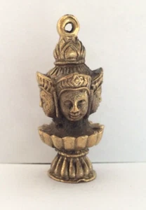 THAI PHRA PHROM BRAHMA 4 visages amulette sacrée talisman laiton Thaïlande b544 - Picture 1 of 6