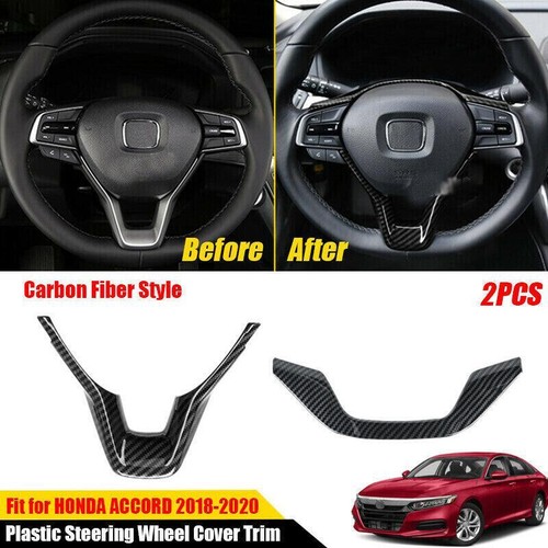 Carbon Fiber Style Plastic Steering Wheel Cover Trim For Honda Accord