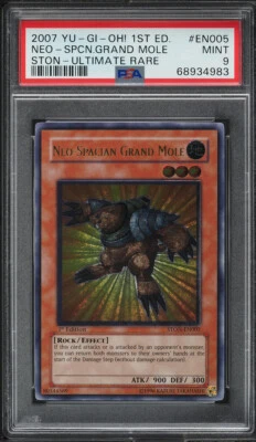 2007 YUGIOH 1ST STON-EN005 NEO-SPACIAN GRAND MOLE ULTIMATE PSA 9 MINT #68934983 - Image 1 of 2