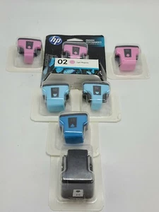 Lot Of 7 Genuine HP 02 Ink Cartridges Magenta, Black, Cyan, Light Cyan Magenta - Picture 1 of 9