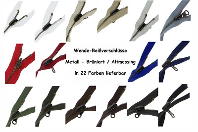 FIM Wende Reißverschluss WMB Wendereissverschlüsse Metall teilbar für Wendejacke 5mm