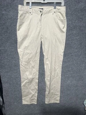 Bogari Pants Jeans Womens 10 Khaki Beige Stretch Jeweled Ankle Crop - Image 1 of 4