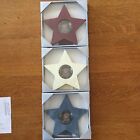 SET OF 3 Red White & Blue Wood Star Shape Picture Photo Frames By Sonoma! New!
