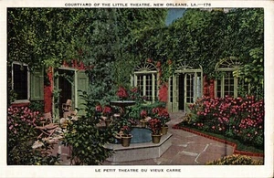 Postcard White-Border Courtyard Little Theatre New Orleans LA 176 PC868 - Picture 1 of 2