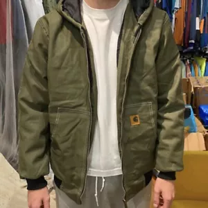 Carhartt Vintage Style Rework Workwear Olive Green Lightweight Jacket - SIZE L - Picture 1 of 5