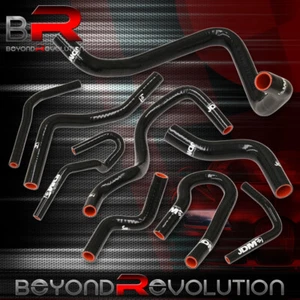 For 1992-2000 Civic EK EG D15 D16 SOHC Upgrade Silicone Radiator Heater Hose BK - Picture 1 of 3