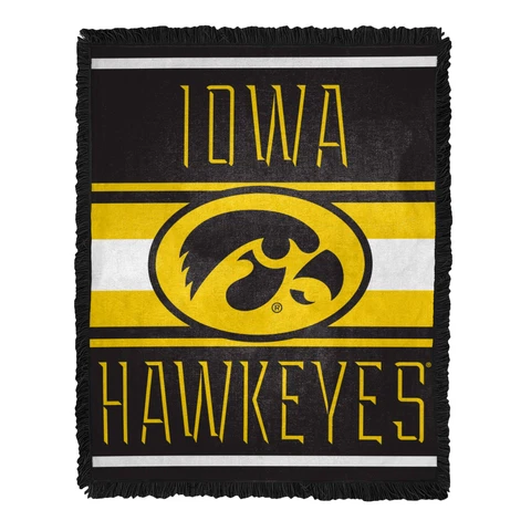 Northwest NCAA Iowa Hawkeyes Nose Tackle Woven Jacquard Throw Blanket Cover