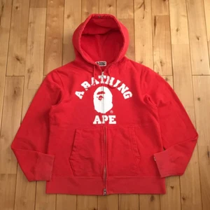 BAPE College logo zip hoodie a bathing ape NIGO Red Size L - Picture 1 of 8