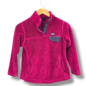 Patagonia Fleece Pullover Snap-T Pink Girls' Size M (10) Jacket - Picture 1 of 6