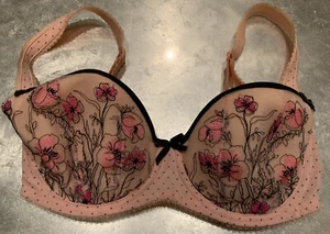 Sujetador Freya 28G Negro Floral Polkadot Encaje Luxe Coquette Con Aros Opaco - Imagen 1 de 8