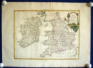 ENGLAND und IRLAND - Landkarte von Antonio Zatta sehr schönes Original 1776 - Picture 1 of 1