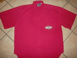 vtg 80s 90s BUGLE BOY SHIRT DayGlo Neon Pink Button Front New Wave Retro Mens LG - Picture 1 of 3