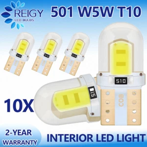 10pcs 192 194 158 T10 Silica gel COB LED License plate interior map Light bulbs - Picture 1 of 5