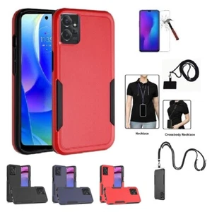 For Moto G Power 5G 2023, Hard TPU Cover Case + Lanyard Crossbody Necklace/ TG - Photo 1 sur 26
