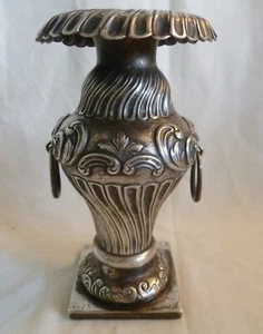 ANTIQUE DATED 1874 STERLING SILVER DUTCH SPIRAL EMBOSSED VASE -188 grams - Picture 1 of 18