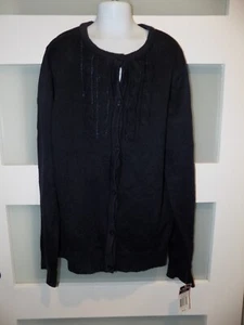 CHAPS SCHOOL UNIFORM NAVY BLUE BUTTON DOWN CARDIGAN SWEATER SIZE XL (16) NEW - Picture 1 of 3