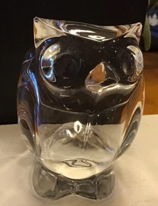 Vintage Art Glass Owl Nut Candy Dish Trinket Bowl Desk Paperweight - Picture 1 of 10