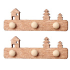 2x Miniatur Holz Wandgarderobe 4,5x1,5cm Puppenhaus Wichteltüre Geldgeschenk usw