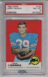1969 Topps #120 Larry Csonka Rookie RC PSA 8 Dolphins - Bild 1 von 2