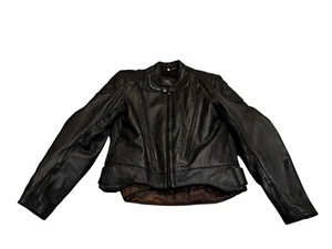 First Gear S Pilot Black Leather Jacket With Thermoliner Size 44 Motorcycle - Picture 1 of 14
