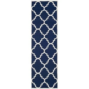 Safavieh Flat weave Wool Navy/ Ivory 2' 6 x 8' Runner - Picture 1 of 1