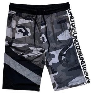 Ecko Unltd Men's Camo Panel Stitched Activewear Shorts in Street Black Camo - Picture 1 of 3