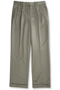 Brooks Brothers Herren grün Madison Fit plissiert Wolle Hose 33W x 32L BB-2176 - Bild 1 von 2