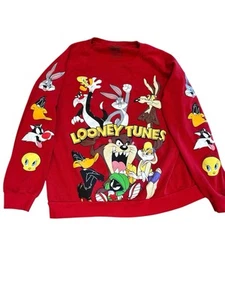 Sudadera Pullover Vintage Looney Tunes Crew Roja Talla Juvenil XXL Defecto* - Imagen 1 de 6