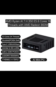 TOPC Gaming Mini PC, AMD Ryzen AI 7H 350ES, 32GB RAM, 1TB SSD, OCuLink, USB4 NEW - Picture 1 of 12