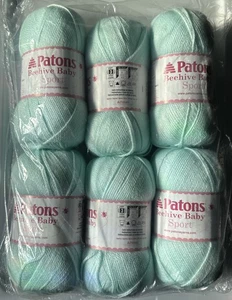 Menge 6 Patons Bienenstock Baby Sport Garn in zartem Grün 3,5 Unzen 359 Yard - Bild 1 von 4