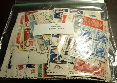 5 CENT POSTAGE WITH FACE VALUE OF $20.00 MINT NEVER HINGED - Image 1 of 2